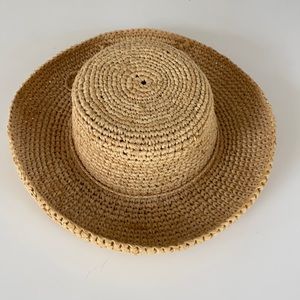 Scala Raffia Rolled Brim Sun Hat